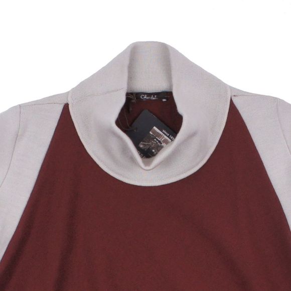 New CHOCOLAT Zegna Colorblock Wool Swing Sweater - Picture 2 of 3